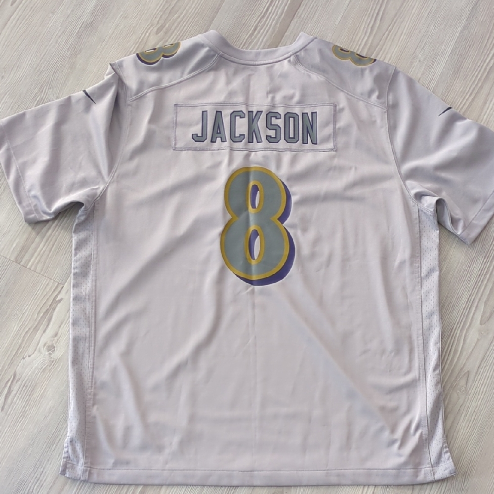 Jackson 8 NFL Gray Jersey Baltimore Football Nike On Field Short Sleeve